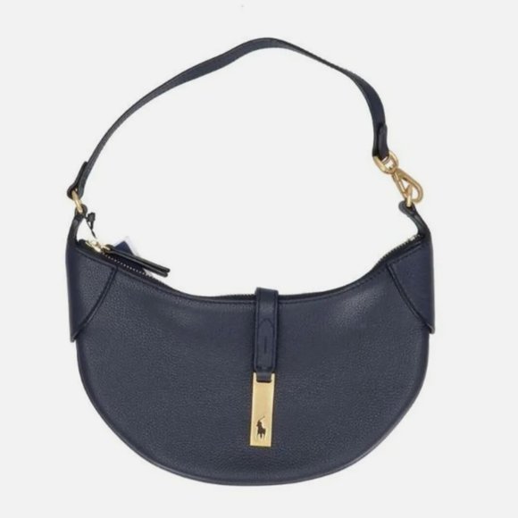 Polo Ralph Lauren Handbags - Ralph Lauren Polo Leather Mini Shoulder Bag Navy Blue ID Bag